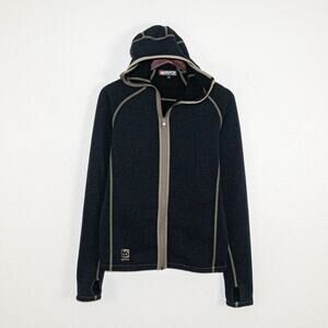 66 North Iceland size Medium Vik Hooded Sweater Black Fleece